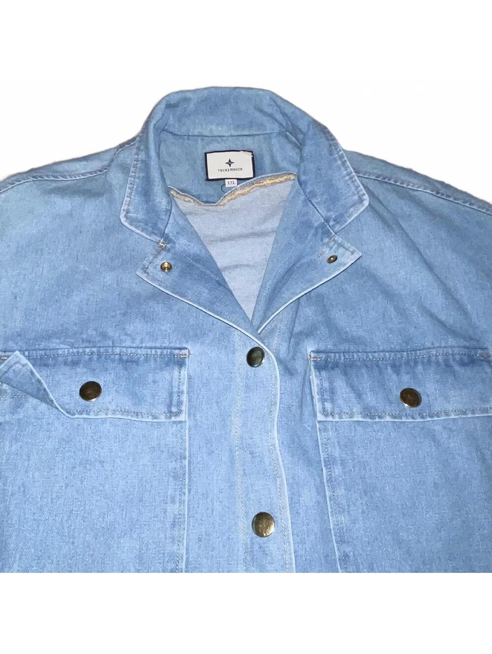 Tuckernuck Denim Jacket XXL 100% cotton Chore Oversized Plus Size - Picture 2 of 9